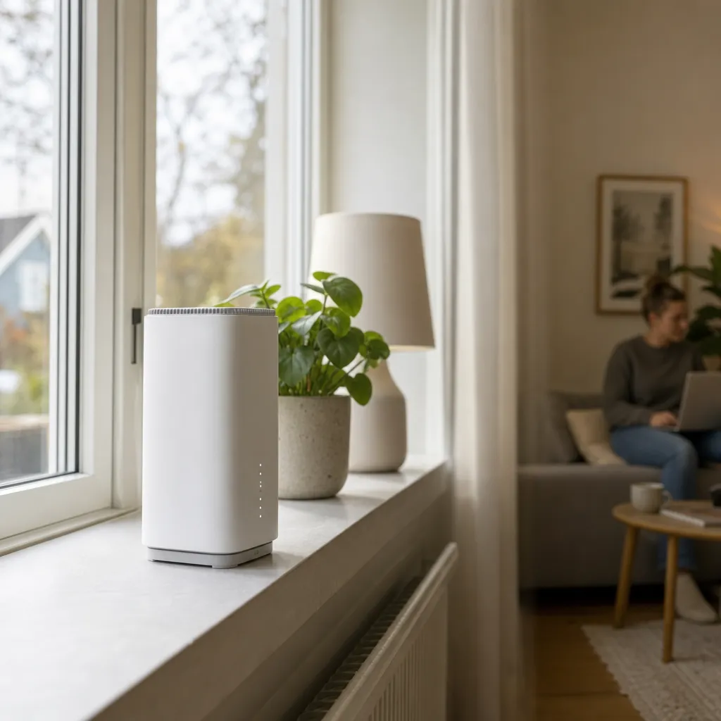 5G-router för mobilt bredband i ett svenskt hem