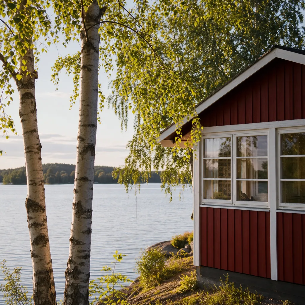 Sommarstuga med 5G-router placerad nära fönster för bästa signal